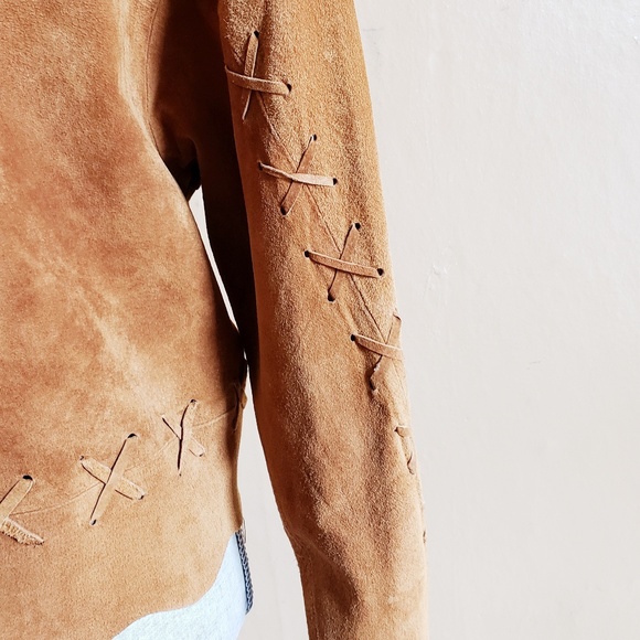 Vintage 100% Leather Festival Jacket Size Large - Picture 6 of 8